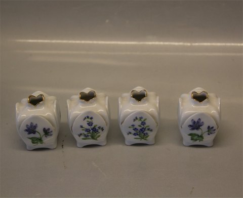 Violvaser Kongelig Danske Danske 2 stk Violvaser og bordkortholdere 6 x 4.5 cm 
med fejl
