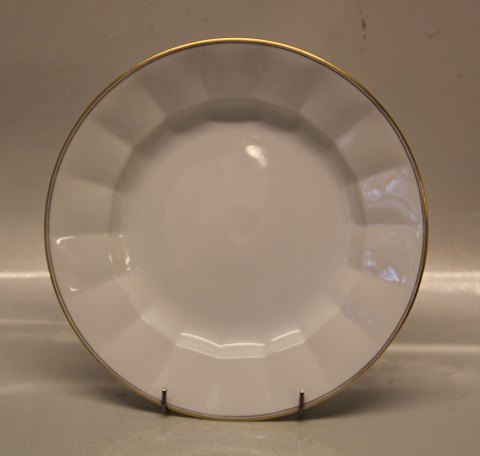 Palads 8550-1535 Tallerken frokost  22,5 cm (621) Kongelig Dansk hvid kantet 
stel med dobbelt kant