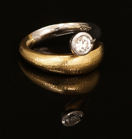 Ole Lynggaard: Ring, 14ct gold, with diamond. 
Ringsize: 48,5