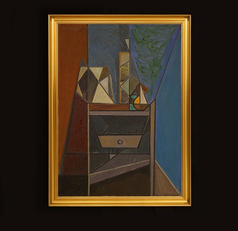 Paul Gadegaard, 1920-92, olie på lærred: Nature 
morte. Signeret og dateret 1947. Lysmål: 91x65cm. 
Med ramme: 100x74cm