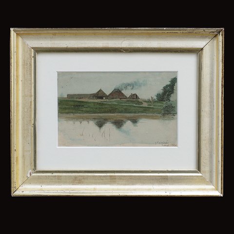 J. F. Willumsen, 1863-1958, Aquarell. Signiert 
Vordingborg 1895. Lichtmasse: 13x20cm. Mit Rahmen: 
27x34cm