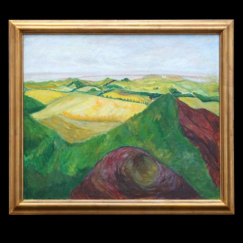 Jens Søndergaard, 1895-1957, Öl auf Leinen. 
Signiert. Landschaft, Thy, um 1923. Lichtmasse: 
66x79cm. Mit Rahmen: 78x91cm