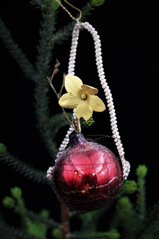 Gammelt glas juleornament / juletræspynt fra omkring 1920-40...