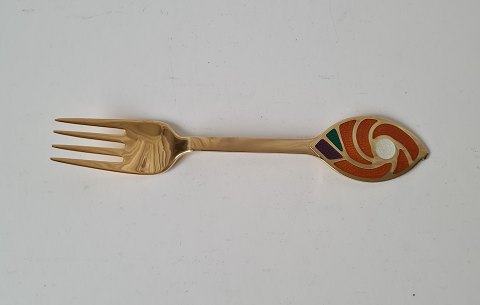 A.Michelsen Christmas fork in sterling silver with enamel 1971