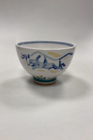 Aluminia Unika Vase af Kai Lange med Hest og Tyr No 5824
