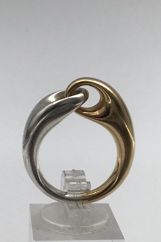 Georg Jensen Sterling Sølv / 18 K Guld Ring No. 652B (stor) Reflect Jacqueline 
Rabun