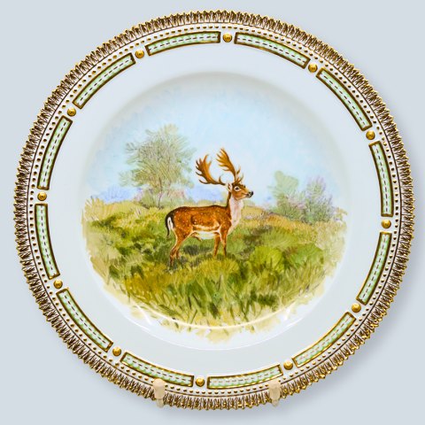 Royal Copenhagen, Flora Danica jagtstel; Middagstallerken 25,5 cm nr. 3549