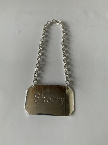 Flaske / Karaffel skilt Sterling sølv
Rektangulær Sherry skilt
