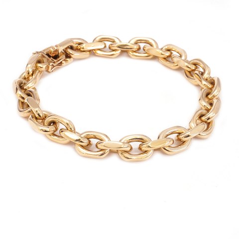 14kt gold anchor bracelet by Bræmer-Jensen, 
Denmark. L: 19,5cm. W: 51gr