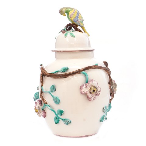 Lidded faience vase by Marieberg, Sweden. Signed 
circa 1770. H: 40cm