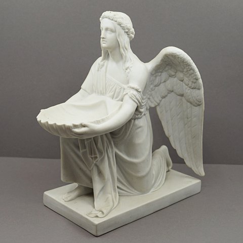 Royal Copenhagen;  A biscuit figurine "Baptismal angel"