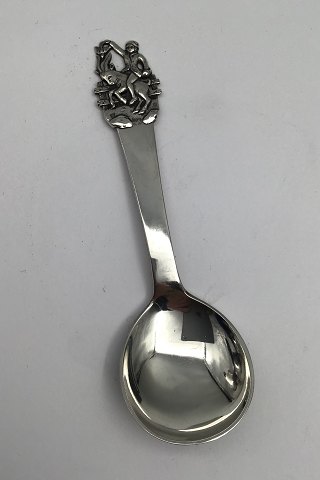 H.C. Andersen Fairy tale Child Spoon in Silver. Clumsy Hans
