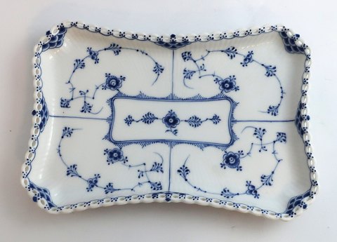 Royal Copenhagen. Blue fluted, full lace. Square tray. Model 1195. Length 24 cm. 
(2 quality).