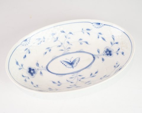 Oval Dish - No. 39 - Porcelain - Handpainted - Butterfly - B&G - Bing & Grondahl