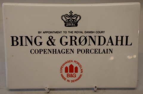 Bing & Grøndahl Skilt 20.5 x 13.3 cm Forhandlerskilt