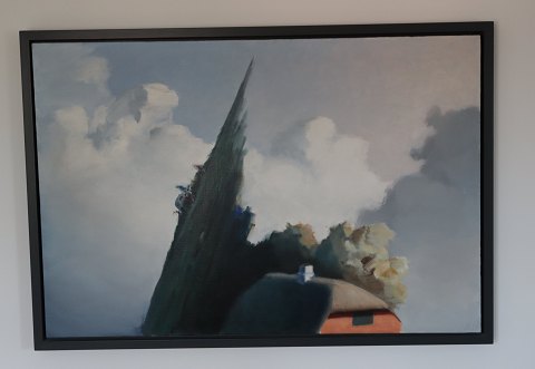 Poul Anker Bech; Huset fra Børglund 
Originalt signeret maleri. Olie på lærred. 66 x 98 cm