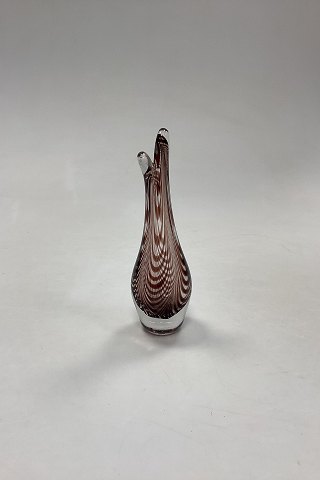 Holmegaard Duckling / Beak Vase with dark purple garlands