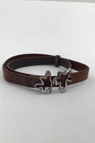 Georg Jensen Sterling Silver and Leather Choker Necklace No 428B Henning Koppel