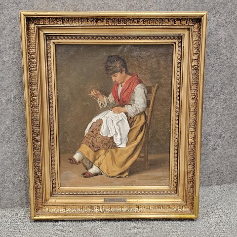 Wenzel Tornøe
Maleri
Kvinde der syer
58 cm