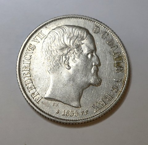 Denmark. Frederick VII. Silver 1 Rigsdaler 1855 FF