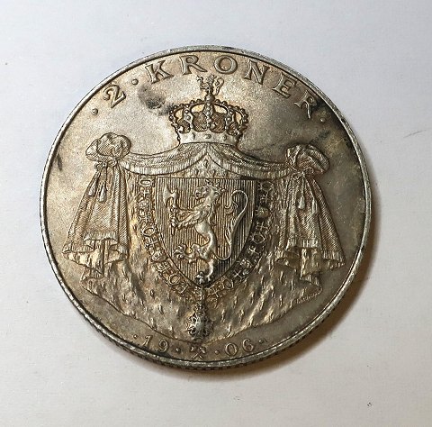 Norge. Sølv 2 krone 1906. Norges uafhængighed