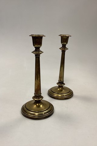 Antique pair of tall Candlesticks in Brass