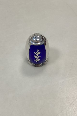 Volmer Bahner Sterling Silver Salt Shaker Blue Enamel