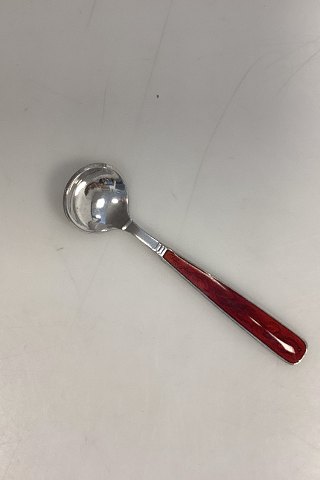 Volmer Bahner Sterling Silver Salt Spoon red enamel