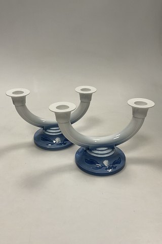 Par Bing og Grøndahl Julerose 2-armet Lysestager No. 235