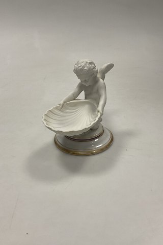 Royal Copenhagen Bisque / Bisquit Skål med musling og Amor