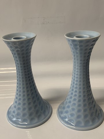 Royal Copenhagen 1st pair, Light blue candlesticks with scale pattern, Lifeline
Height: 20.5 cm.