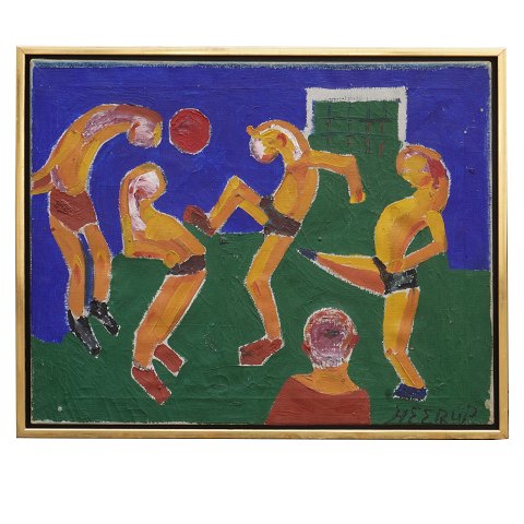 Henry Heerup, 1907-93, Öl auf Leinen. Signiert 
Heerup. Lichtmasse: 57x70cm. Mit Rahmen: 61x74cm