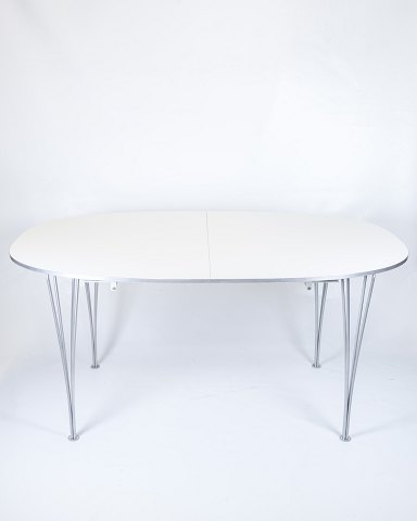 Spisebord - Super Ellipse - Hvid laminat - Piet Hein - Arne Jacobsen - Fritz 
Hansen - 2005
Flot stand
