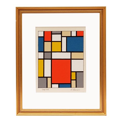Franciska Clausen, 1899-1986, kolorierter Druck. 
Signiert. Lictmasse: 27x20cm. Mit Rahmen: 42x35cm