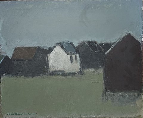 "Motiv fra Færøerne" Olie maleri på lærred i lys natur ramme.