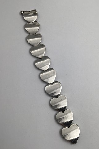 Hans Hansen Sterling Silver Heart Bracelet