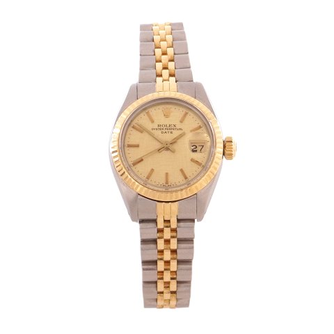 Rolex Oyster Perpetual Date gold and steel ref. 6917/3. Comes with papers dated 31.01.1984. D: 26mm