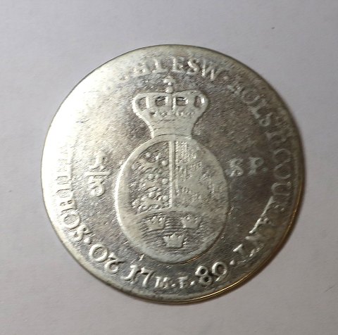 Danmark. Slesvig-Holsten. Christian Vll. 1/3 speciedaler 1789