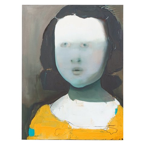 Cathrine Raben Davidsen, b. 1972, oil on canvas. Signed and dated 2002. "Anton van Dyck (1641) - La Princesa Maria". Size: 130x96cm