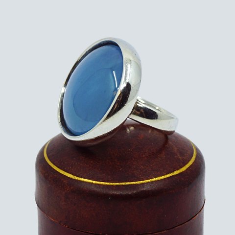 Regitze Overgaard for Georg Jensen; Ring in silver with blue quartz, no. 466