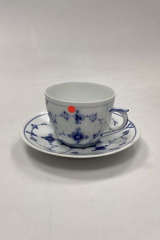 Bing and Grondahl Blue Painted / Blue Fluted Coffee and saucer - CHIPPED