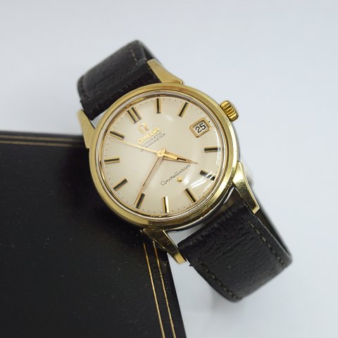 Omega; Constellation armbåndsur i stål med guld, 1961