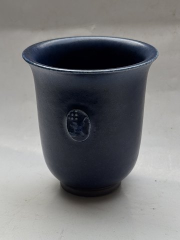 Blå vase i keramik fra Saxbo