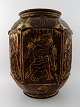 Kolossal gulvvase af stentøj, Jais Nielsen for Royal Copenhagen. Moses vase.