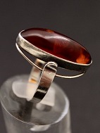 Sterling slv ring strrelse 58 med rav