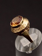 14 karat guld ring strrelse 51-52 med citrin