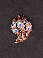 Sterling slv broche 4,5 x 3,2 cm. med emalje