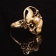 Art Nouveau ring i 14kt guld med perle. Ringstr: 57