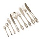 Evald Nielsen No 6 Silver cutlery for 12 persons. All in all 138 pieces