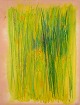Monique Beucher (1934), French artist. Mixed media on paper.
Abstract composition. Colorful palette.
